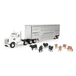 ERTL #47362 1:32 Freightliner 122SD Semi w/ Livestock Trailer & Cattle