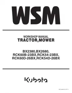 Kubota #9Y111-16340 BX2380 BX2680 & Mower Deck Work Shop Manual