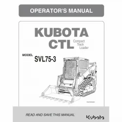 Kubota SVL75-3 Operator's Manual Part #V0531-58113