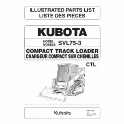 Kubota SVL75-3 Parts Manual Part #97899-13690