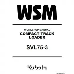 Kubota SVL75-3 Work Shop Manual Part #RY911-31062