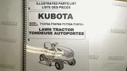 Kubota T1570A,T1770A Parts Manual  Part #97898-41540