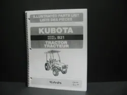 Kubota B21 Parts Manual Part #97898-21892