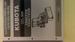 Kubota #97898-23430 B26 Parts Manual