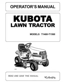 Kubota #K1132-71220 T1460,T1560 Owners Manual 