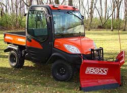 Snow plow attachment for skid steer