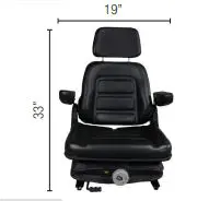 Case IH #SEA-SHA35500BEX Deluxe Industrial Suspension Seat, Black