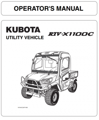 Kubota #K7731-71211 RTV-X1100C Operators Manual