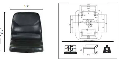 Image 2 for #SEA-450BEX Black Contoured Deluxe Seat