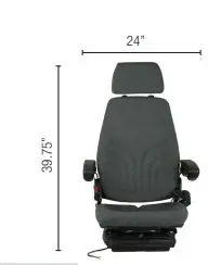 Case IH #SEA-18DCSBEX Deluxe Cab Suspension Seat, Grey