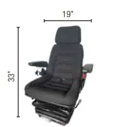 Image 3 for #SEA-33001BEX Deluxe Industrial Suspension Seat, Black