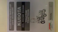 Kubota BX2380 BX2680 Parts Manual Part #97898-43420