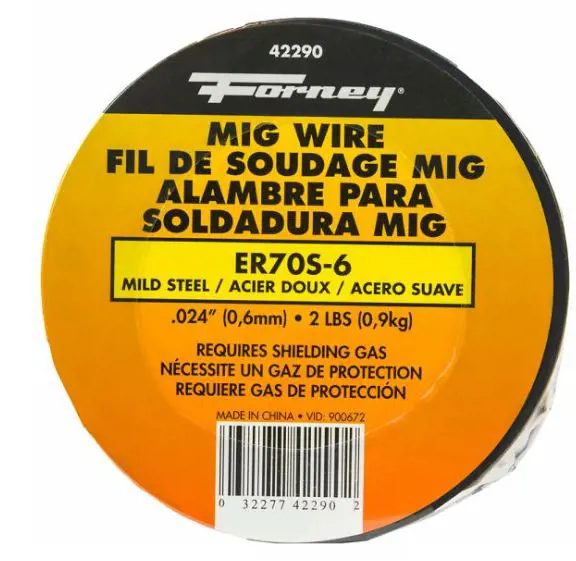 Image 1 for #F42290 ER70S-6, MIG Welding Wire, Mild Steel, .024 in Diameter x 2 Pound Spool
