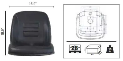 Image 2 for #SEA-53000BEX Compact Tractor Seat, Black