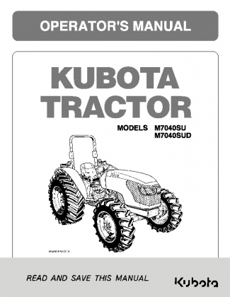 Kubota #3C341-99711 M7040SU M7040SUD ROPS Operators Manual