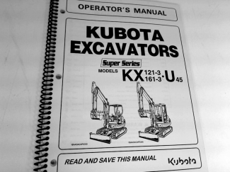 Kubota KX121-3S,KX161,U45 Owners Manual  Part #RD138-81214