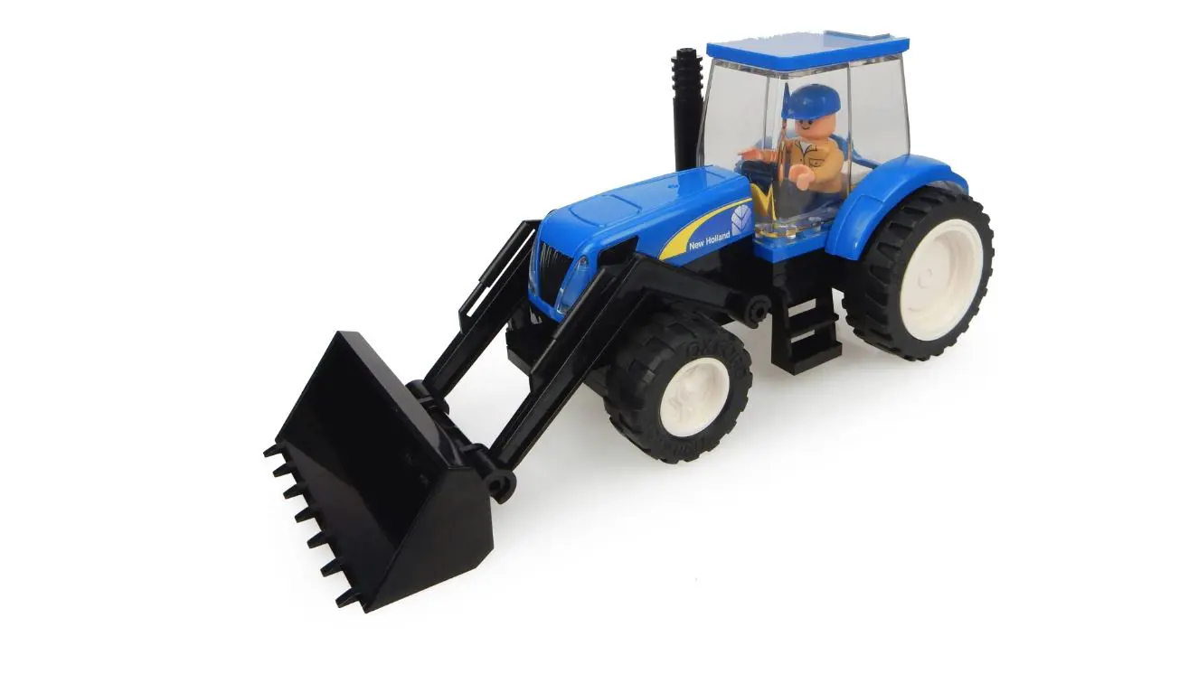 Image 1 for #IMX39603 iMex New Holland Tractor w/ Front Loader Building Block Set