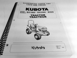 Kubota BX1860/BX2360/BX25 Parts Manual Part #97898-24171