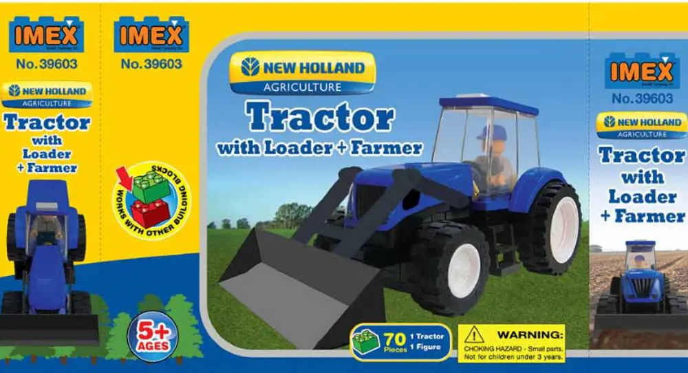 Image 3 for #IMX39603 iMex New Holland Tractor w/ Front Loader Building Block Set