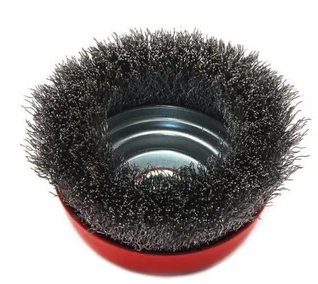 Image 2 for #F72754 Cup Brush, Crimped, 5 in x .014 in x 5/8 in-11 Arbor