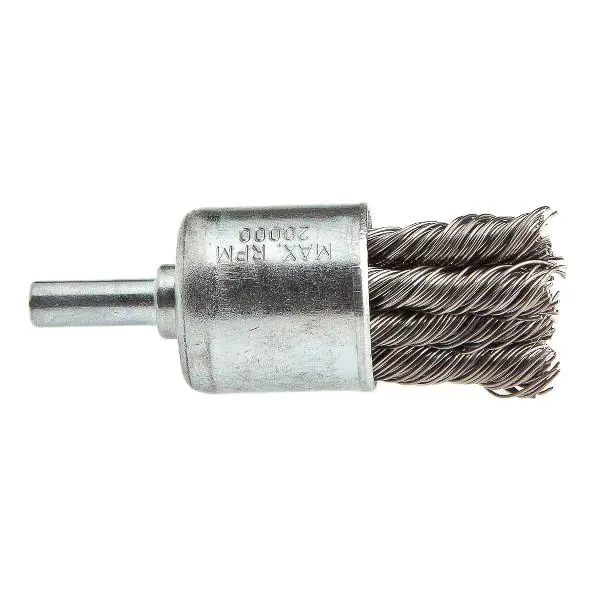 Image 1 for #F60002 End Brush Knotted, 1" x .020" x 1/4" Shank