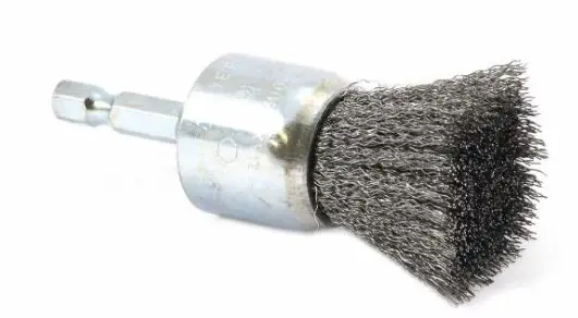 Image 2 for #F72738 End Brush Crimped, 1" x .008" x 1/4" Round Shank