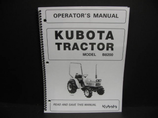 Kubota B8200DT Operators Manual Part #67810-62914