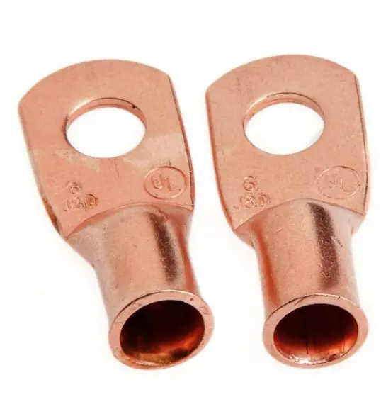 Image 1 for #F60091 Lug for #6 Cable, 1/4" Stud, Premium Copper