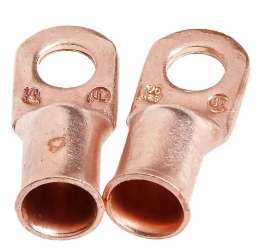 Image 1 for #F60096 Lug for #1/0 Cable, 3/8" Stud, Premium Copper