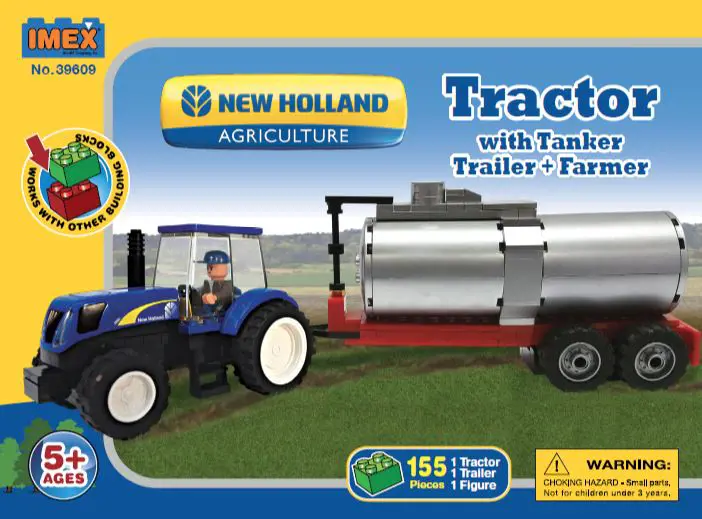 Image 2 for #IMX39609 iMex New Holland Tractor w/ Tanker Building Block Set