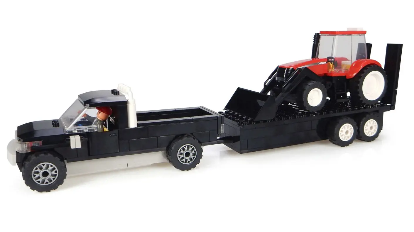 Image 1 for #IMX39507 Case IH Pick Up w/ Trailer & Tractor Building Block Set