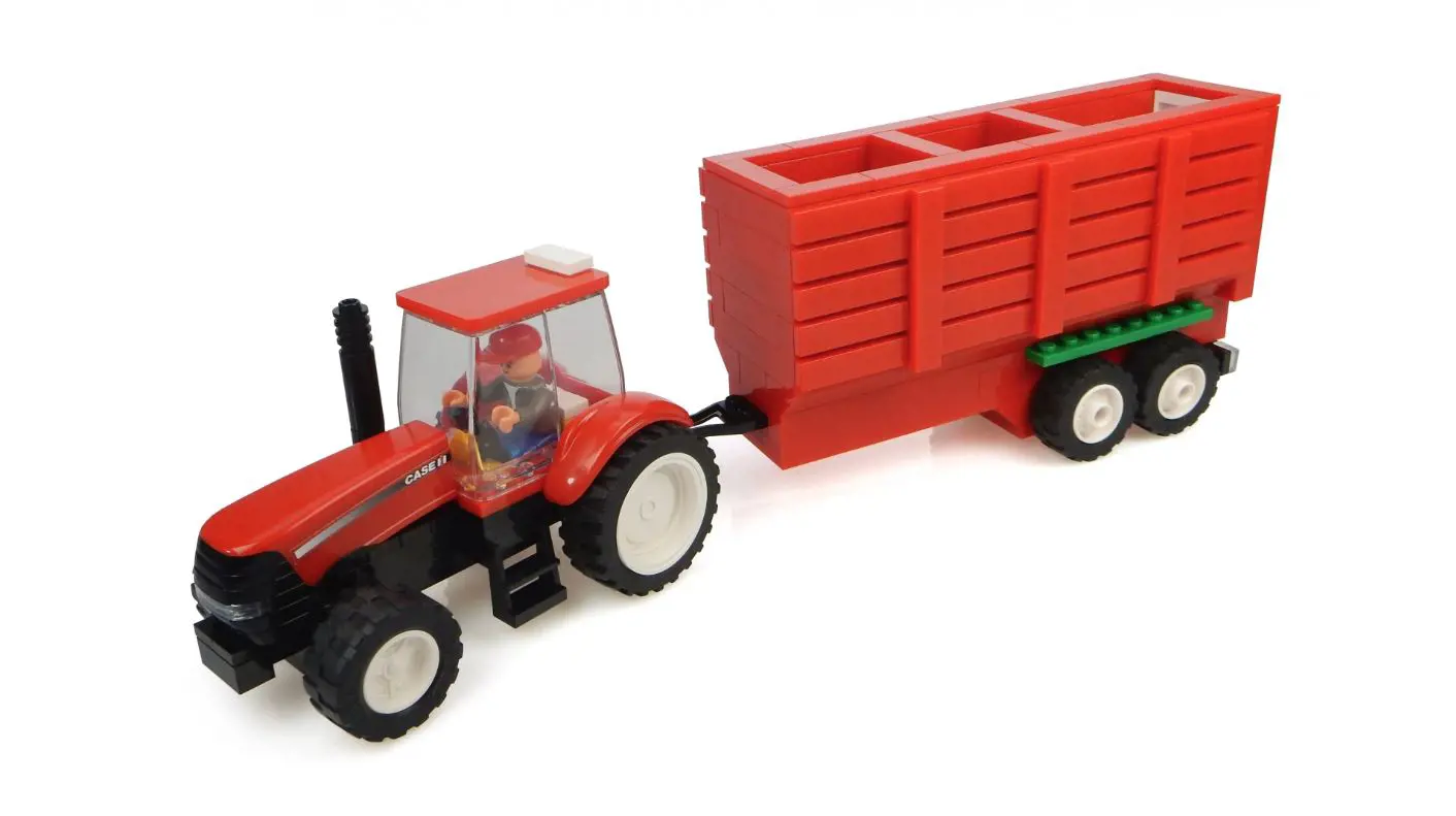 Image 1 for #IMX39508 Case IH Tractor w/ Hopper Trailer Building Block Set