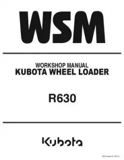 Kubota R630 Work Shop Manual Part #RY911-22801
