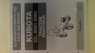 Kubota #97898-26230 B2301 B2601 Parts Manual
