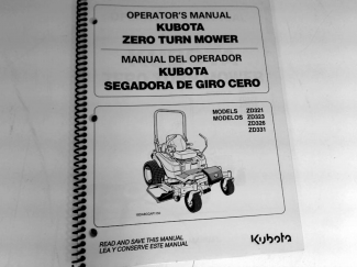 Kubota #K3178-71280 ZD321,ZD326 Owners Manual