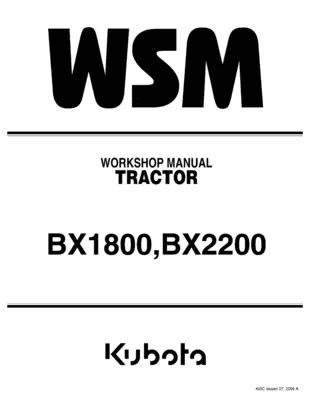 Image 2 for #9Y011-12463 BX1800 & BX2200 Shop Manual