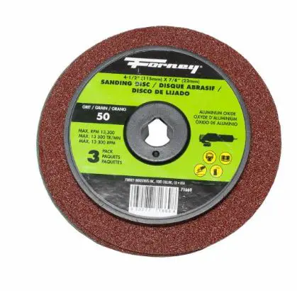 Image 1 for #F71669 Resin Fibre Sanding Disc, Aluminum Oxide, 4-1/2 in x 7/8 in Arbor, 50 Grit