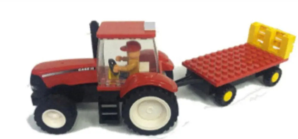 Image 3 for #IMX39504 Case IH Tractor w/ Trailer & Farmer Building Block Kit