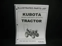Kubota B6100DT Parts Manual Part #97898-20130