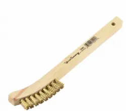 Forney #F70491 Scratch Brush with Curved Handle, Brass, 2 x 9 Rows