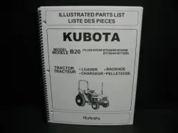 Kubota B20 Parts Manual Part #97898-21053
