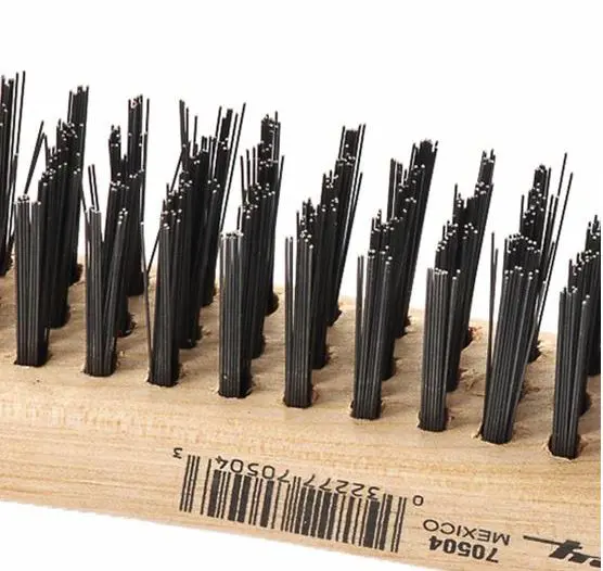 Image 2 for #F70504 Scratch Brush with Long Handle, Carbon, 3 x 19 Rows