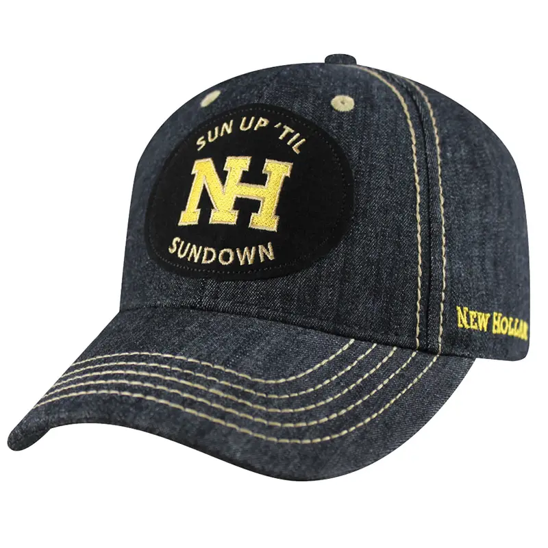 Image 1 for #NH07-2673 New Holland Dark Denim Patch Velcro Back Cap