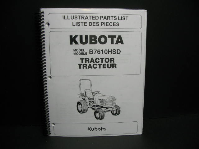 Kubota #97898-22910 B7610 Parts Manual