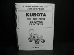 Kubota B7610 Parts Manual Part #97898-22910
