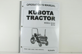 Kubota B1550 & B1750 Operators Manual - GEAR DRIVE  Part #66416-62913