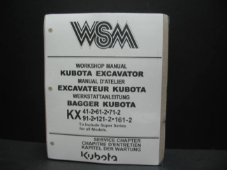 Kubota KX41-2 - KX161-2 Service Manual Part #97899-60456