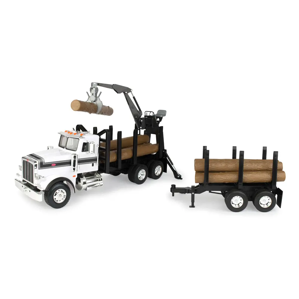 Image 1 for #ZFN46720 1:16 Peterbilt Model 367 Log Truck with Pup Trailer and Logs
