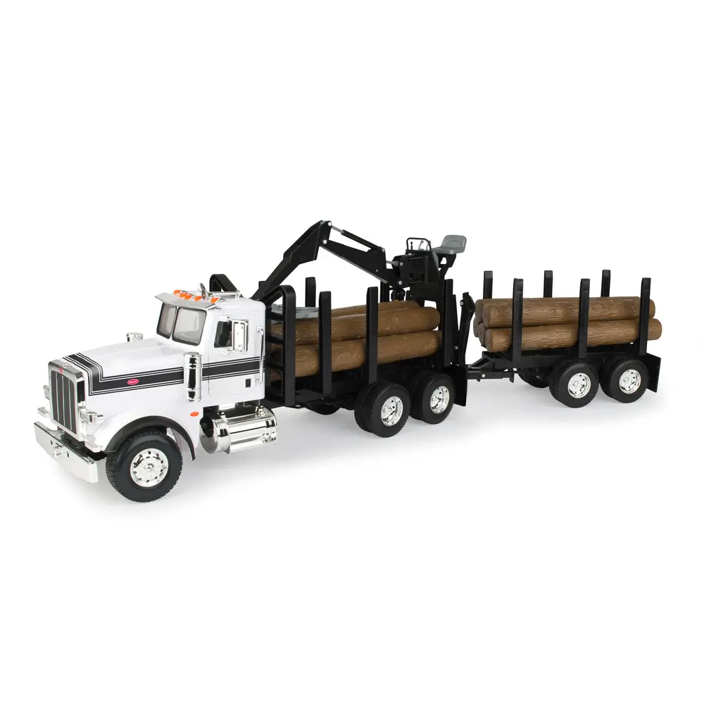 Image 2 for #ZFN46720 1:16 Peterbilt Model 367 Log Truck with Pup Trailer and Logs