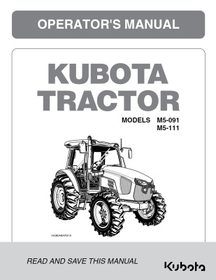 Kubota #3B791-99711 M5-091 M5-111 - Cab Operators Manual